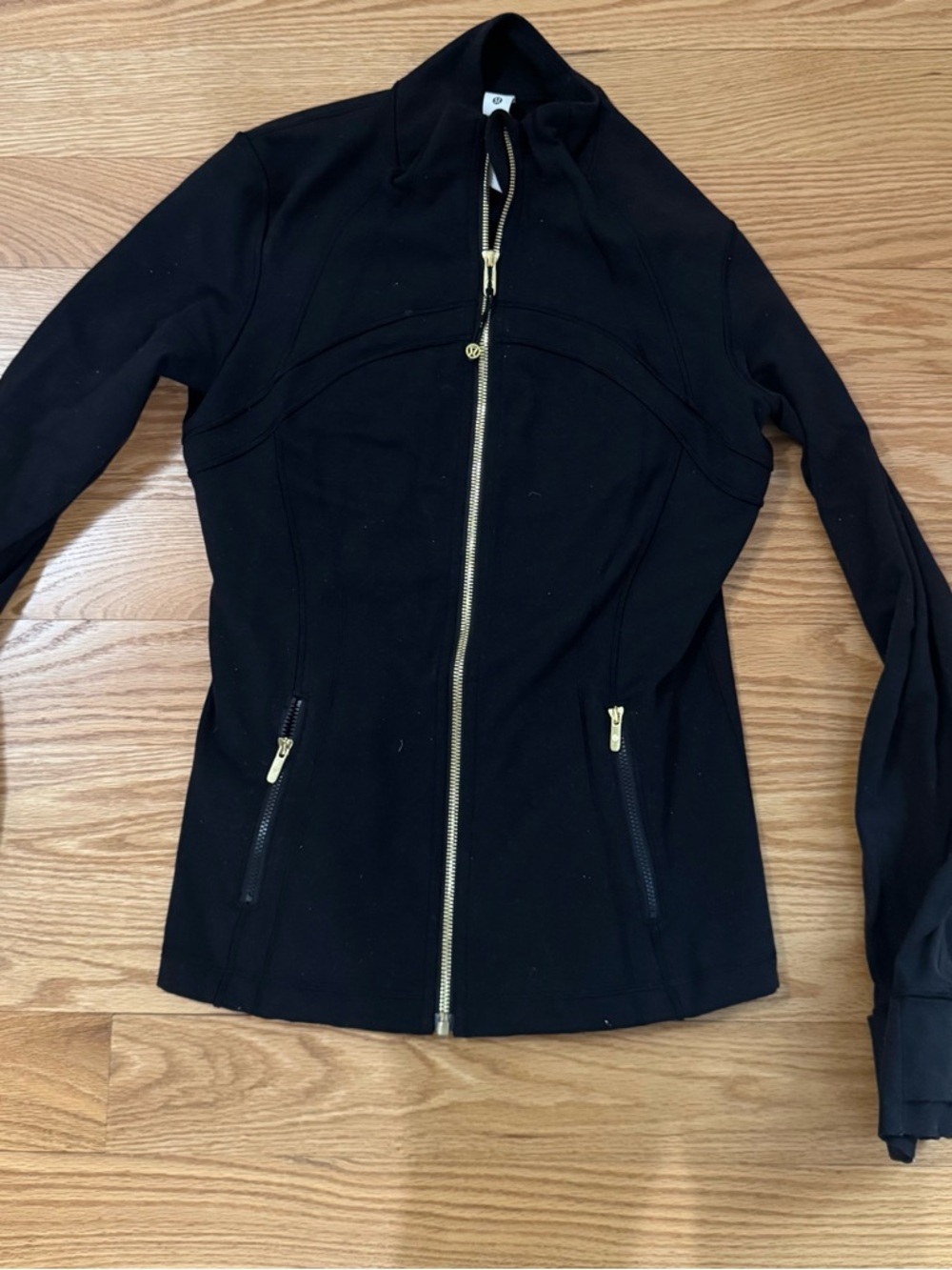 lululemon athletica Black defined Jacket with Gold Zipper